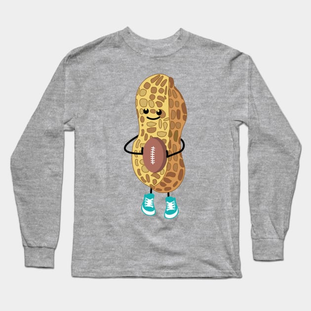 Funny rugby peanut Long Sleeve T-Shirt by spontania